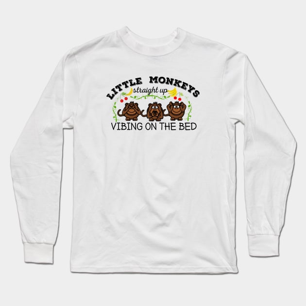 Little monkey straight up vibing on the bed Long Sleeve T-Shirt by Oopsie Daisy!